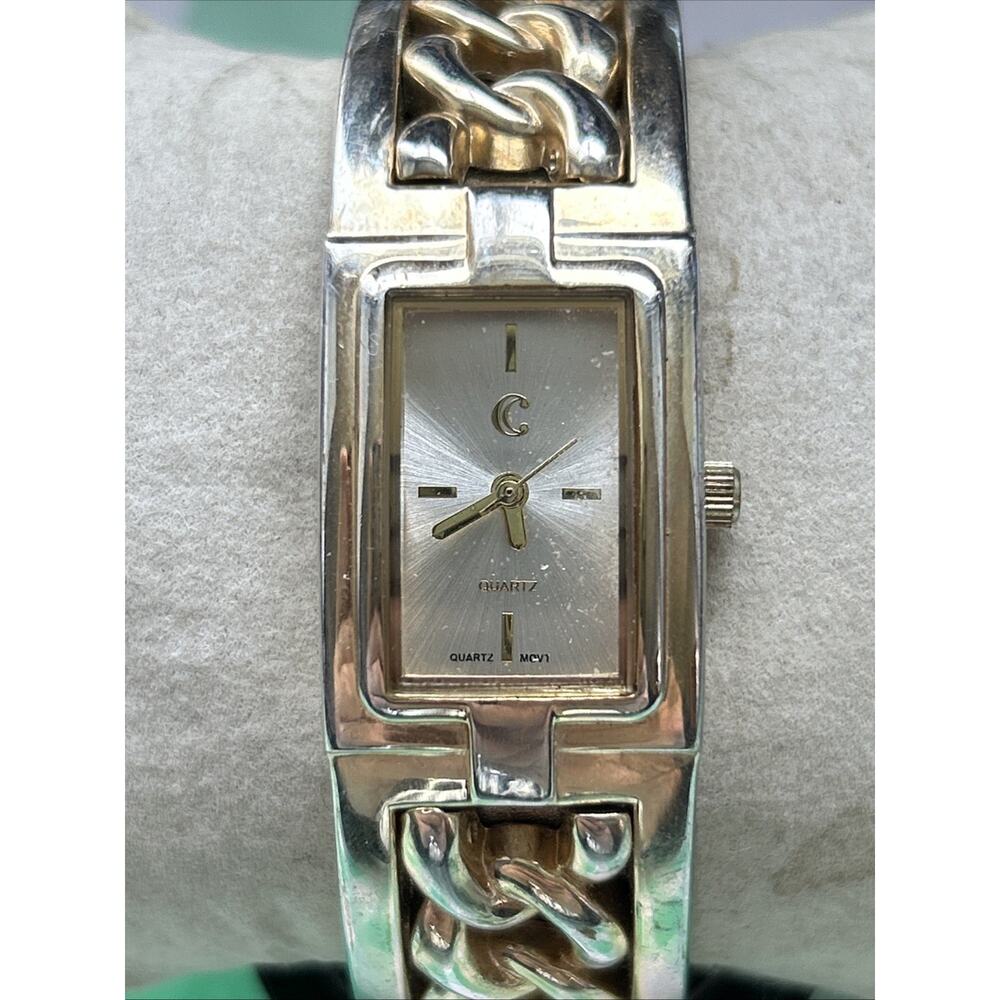 Charming Charlie Gold And Silver Tone Women’s Cuff Watch
